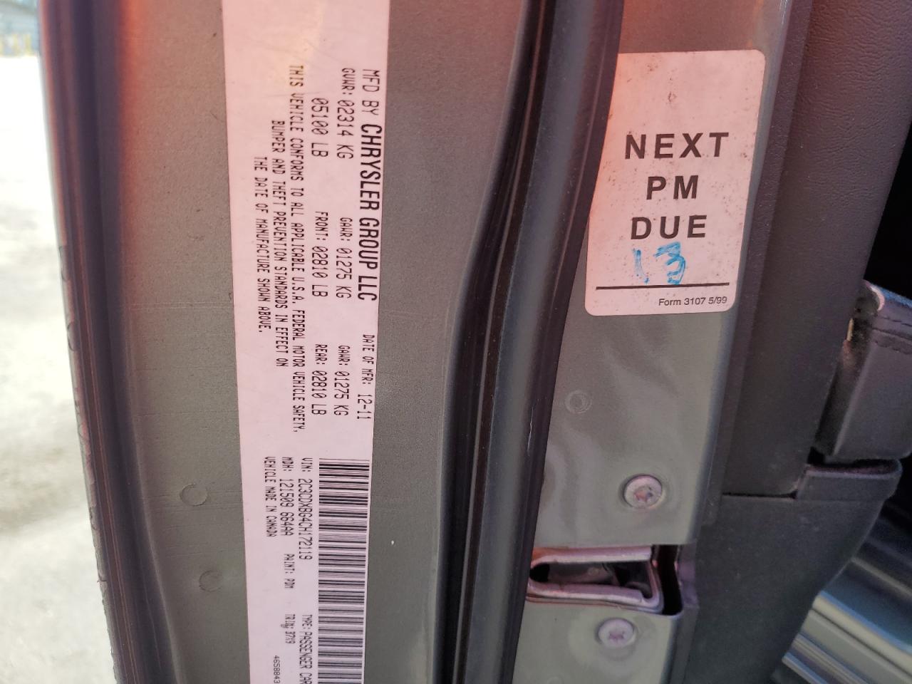 2012 Dodge Charger VIN 2C3CDXBG4CH172119 Copart auction photo, front end damage thumbnail 12
