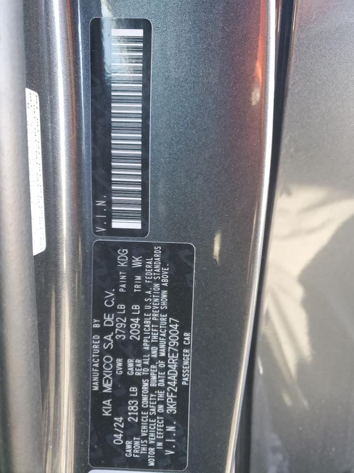 2024 KIA Forte VIN 3KPF24AD4RE790047 Copart auction photo, rear end damage thumbnail 14
