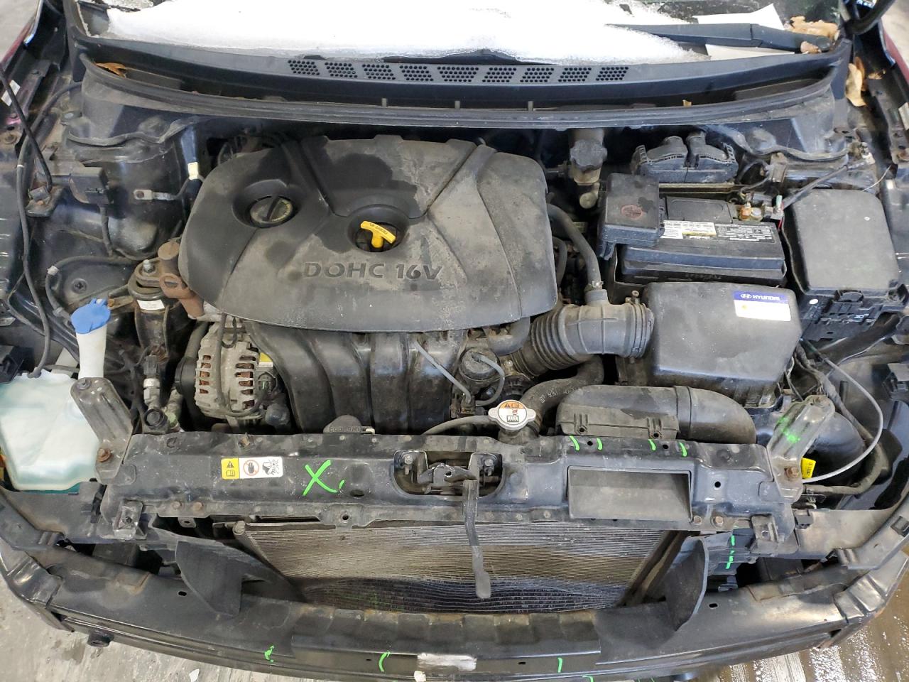 2012 Hyundai Elantra VIN KMHDH4AEXCU360400 Copart auction photo, front end / minor dent/scratches damage thumbnail 11