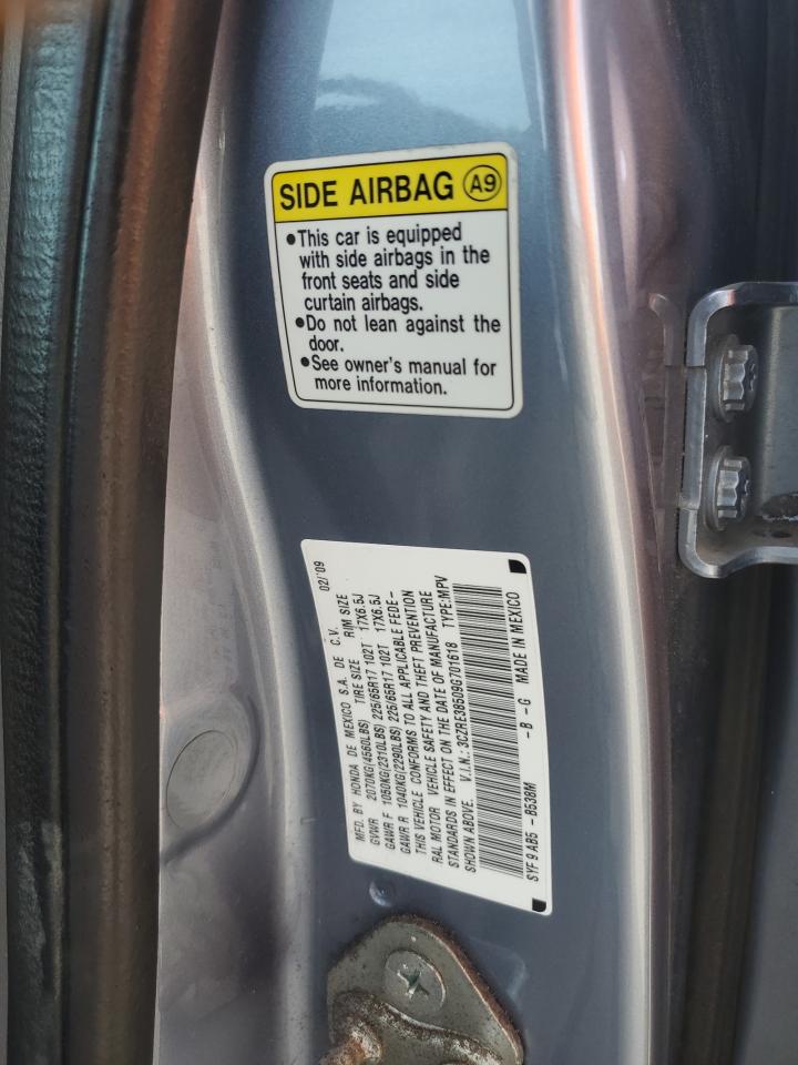 2009 Honda CR-V VIN 3CZRE38509G701618 Copart auction photo, front end damage thumbnail 14