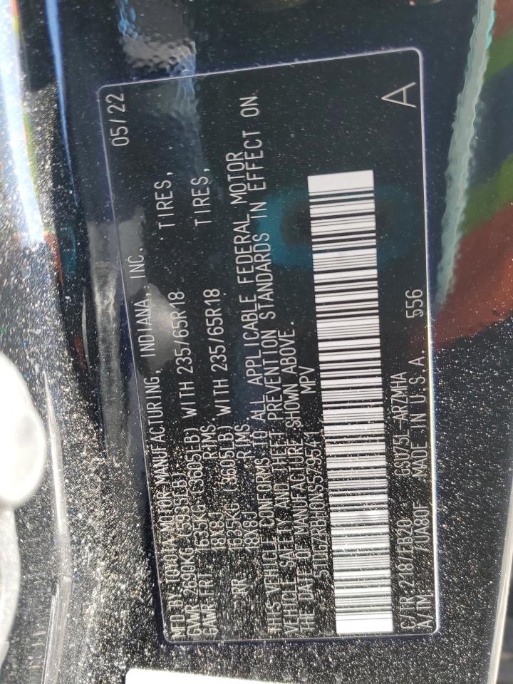 2022 Toyota Highlander VIN 5TDGZRBH0NS579541 Copart auction photo, front end damage thumbnail 16