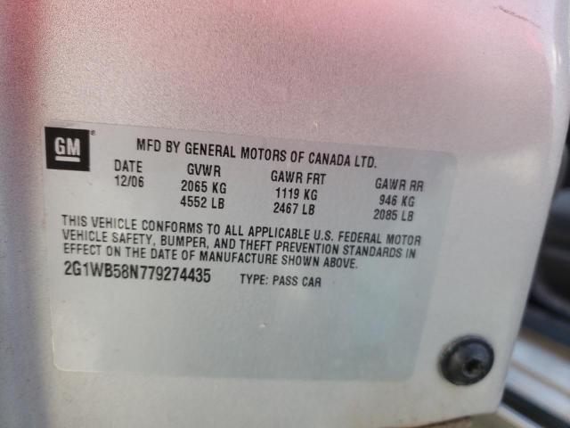 2007 Chevrolet Impala VIN 2G1WB58N779274435 Copart auction photo, front end damage thumbnail 12