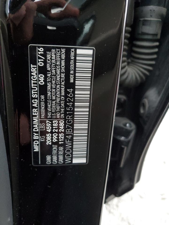 2016 Mercedes-Benz C-klasse VIN WDDWF4JB7GR154264 Copart auction photo, side / all over damage thumbnail 12