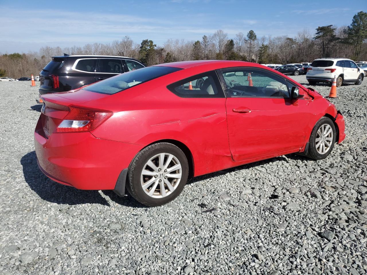 2012 Honda Civic VIN 2HGFG3B88CH542121 Copart auction photo, front end / side damage thumbnail 3
