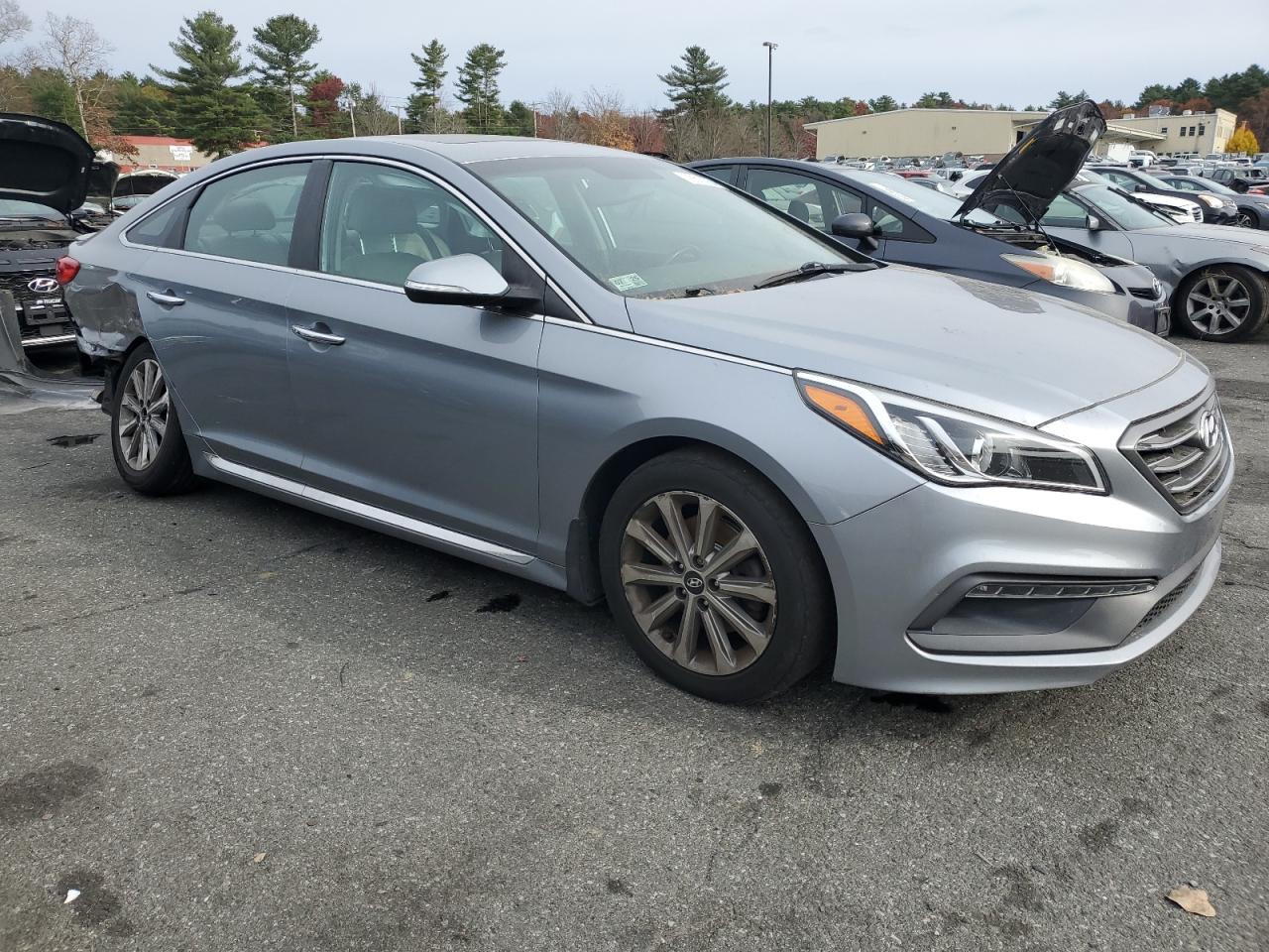 2017 Hyundai Sonata VIN 5NPE34AF1HH459463 Copart auction photo, rear end / side damage thumbnail 4