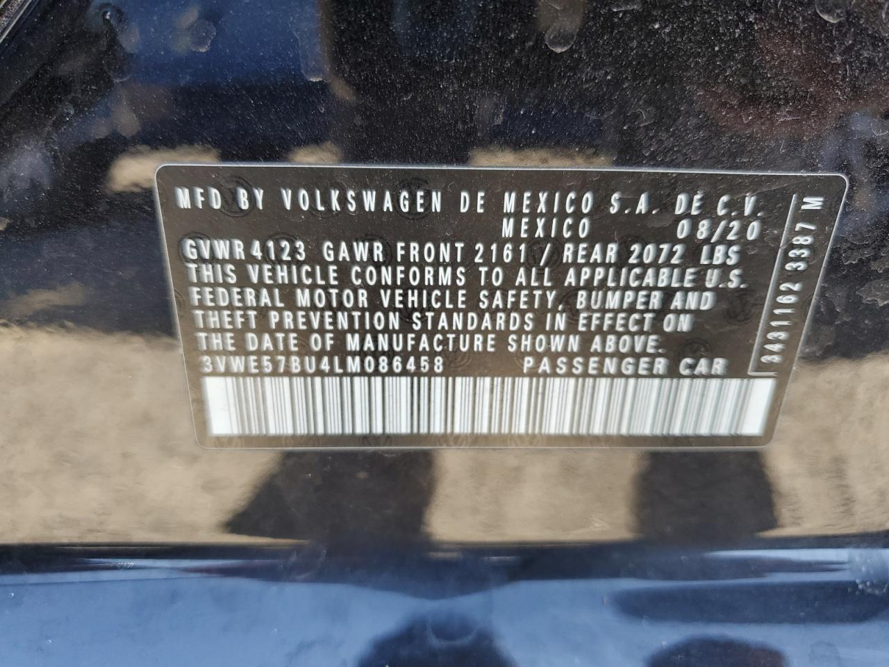 2020 Volkswagen Jetta VIN 3VWE57BU4LM086458 Copart auction photo, front end damage thumbnail 12