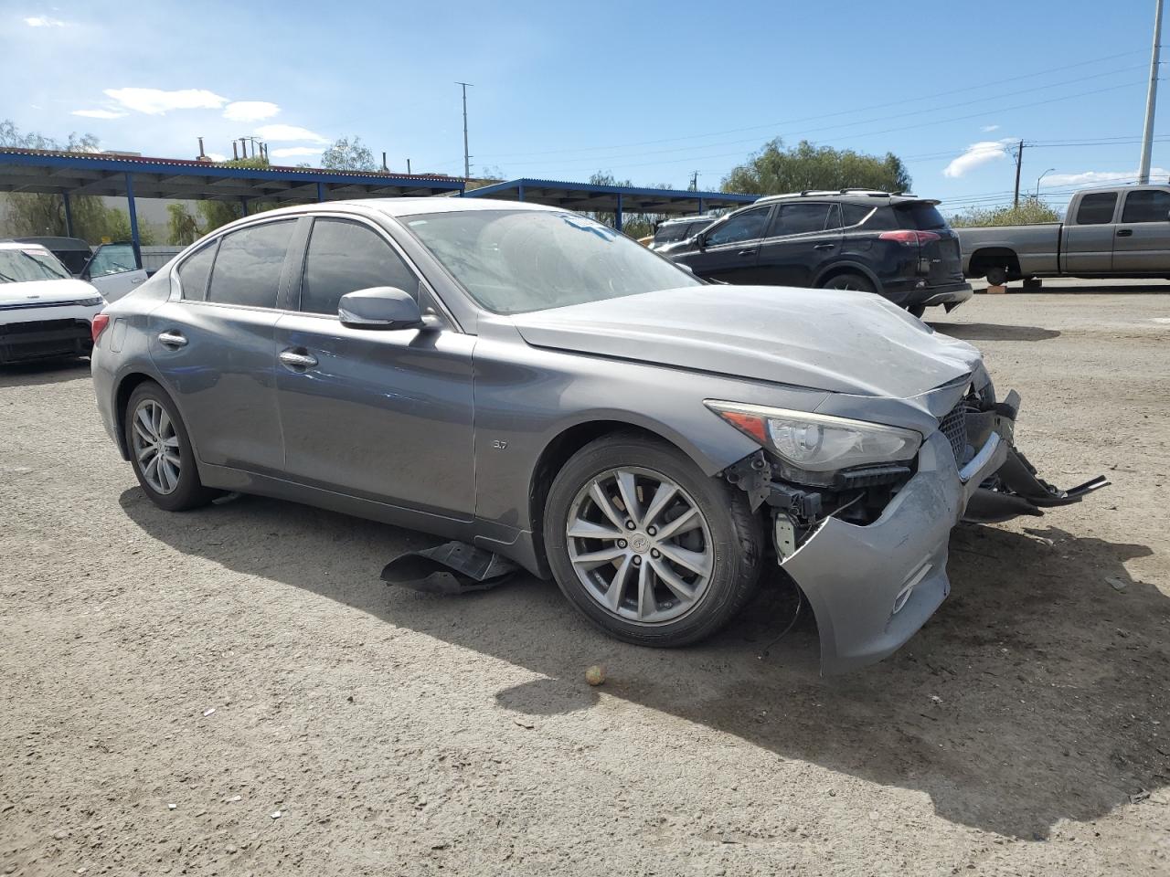 2014 Infiniti Q50 VIN JN1BV7AP0EM677793 Copart auction photo, front end damage thumbnail 4
