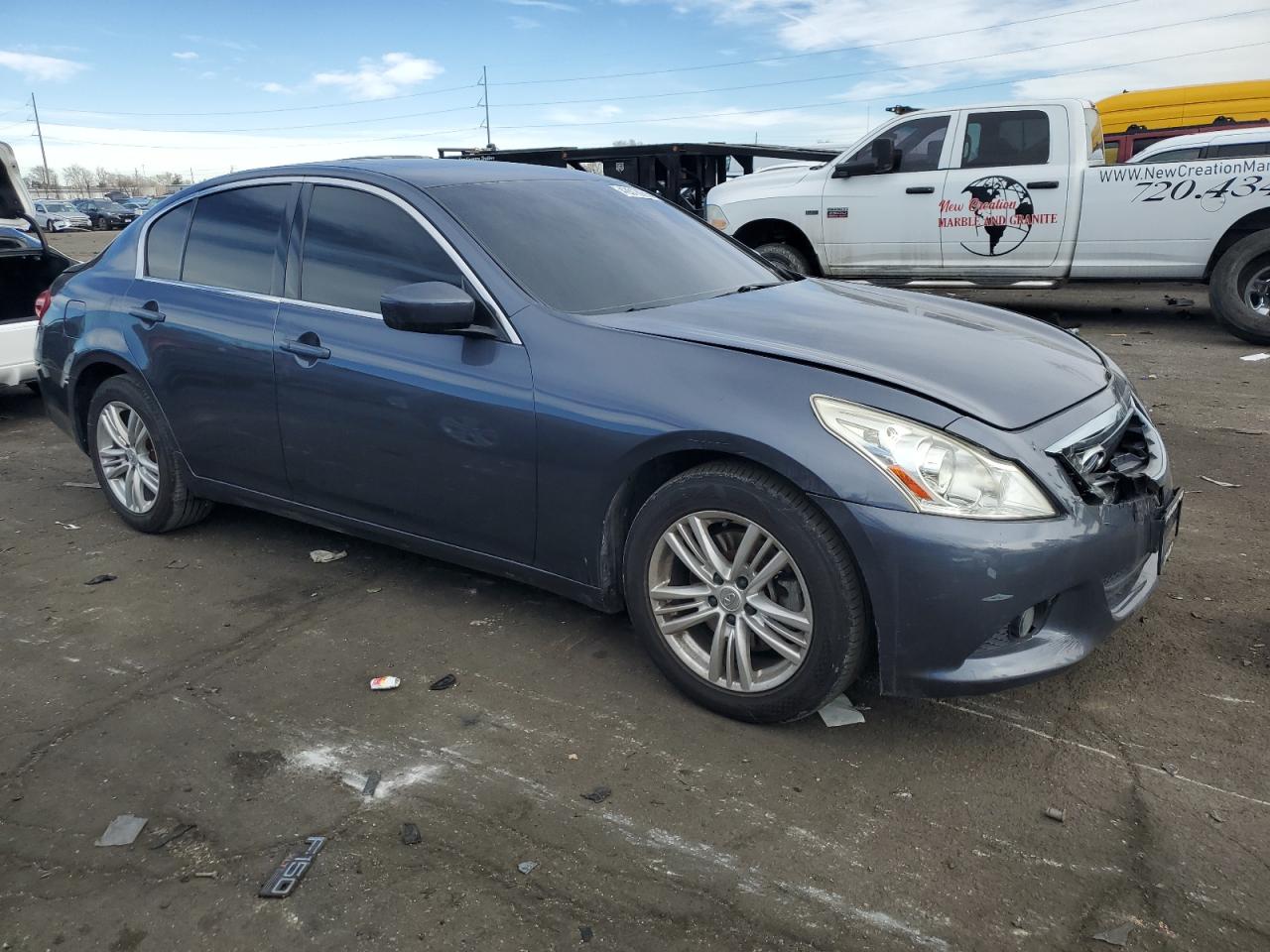 2012 Infiniti G VIN JN1CV6AR0CM970882 Copart auction photo, front end / rear end damage thumbnail 4