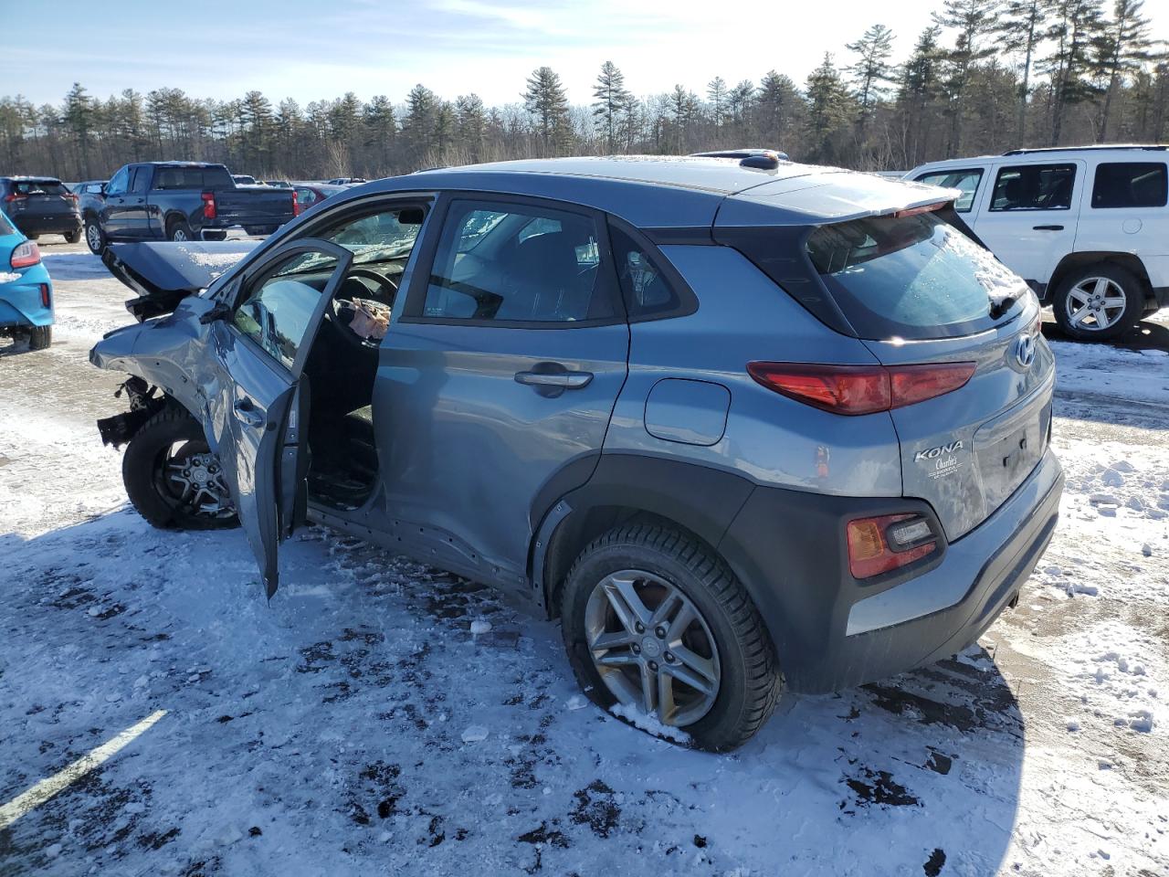 2019 Hyundai Kona VIN KM8K1CAA4KU217069 Copart auction photo, front end / side damage thumbnail 2