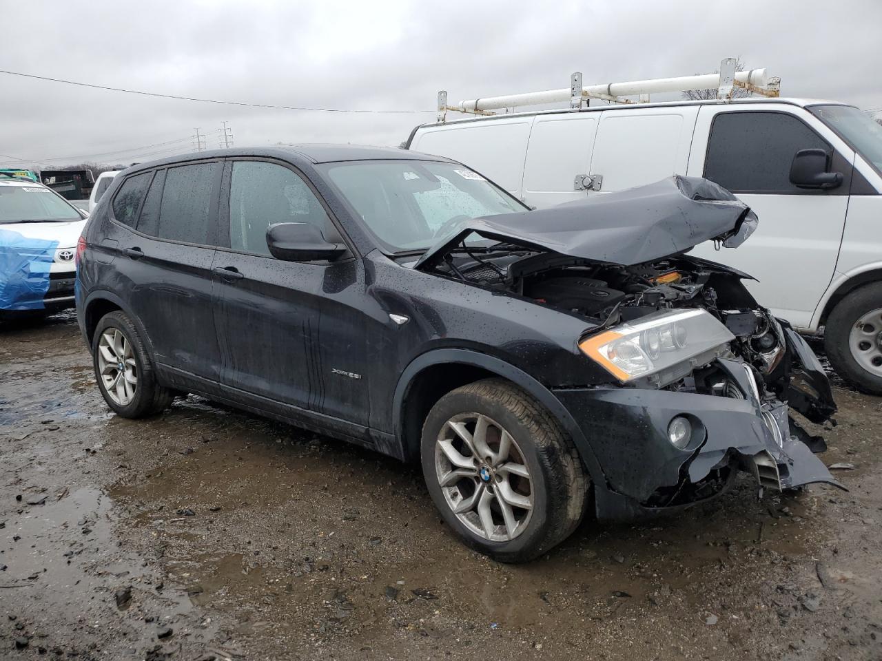 2013 BMW X3 VIN 5UXWX9C50D0A30883 Copart auction photo, front end / minor dent/scratches damage thumbnail 4