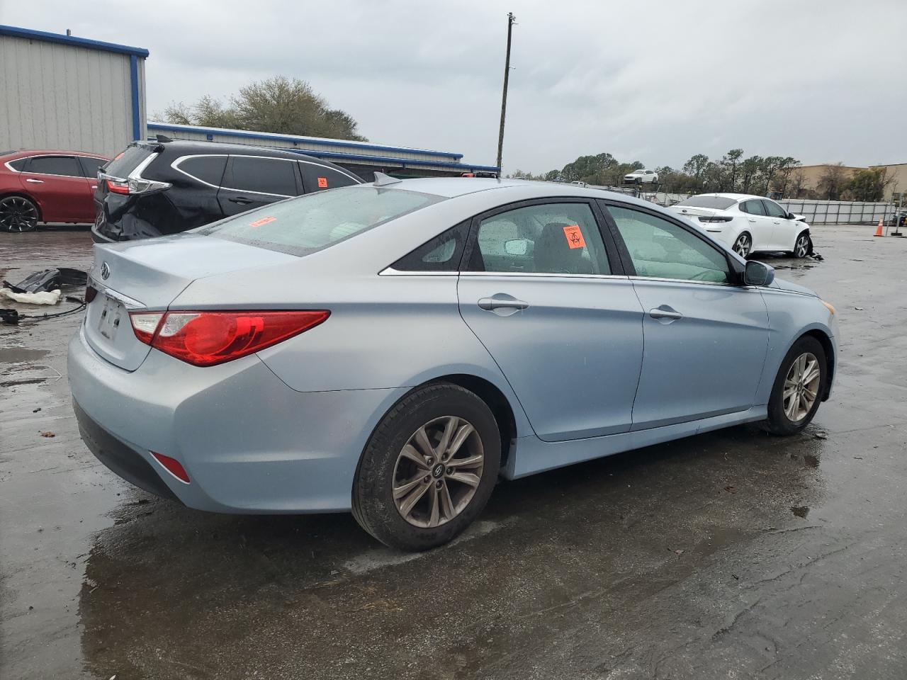 2014 Hyundai Sonata VIN 5NPEB4AC5EH864424 Copart auction photo, side / front end damage thumbnail 3