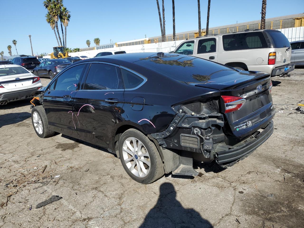 2019 Ford Fusion VIN 3FA6P0SU8KR252111 Copart auction photo, front end / rear end damage thumbnail 2