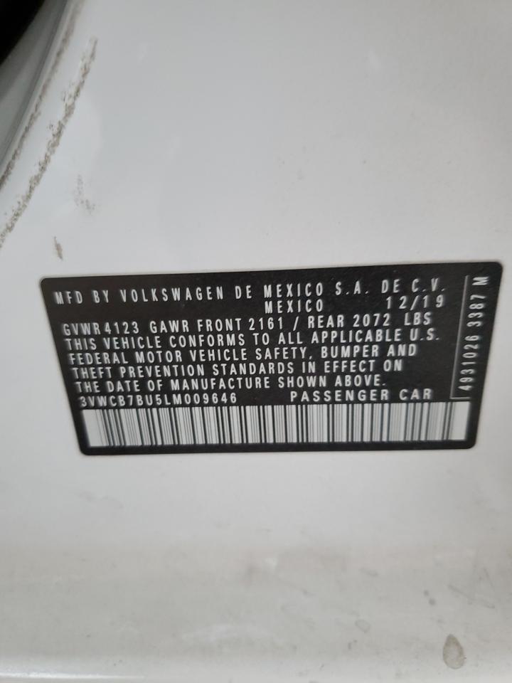 2020 Volkswagen Jetta VIN 3VWCB7BU5LM009646 Copart auction photo, front end damage thumbnail 14
