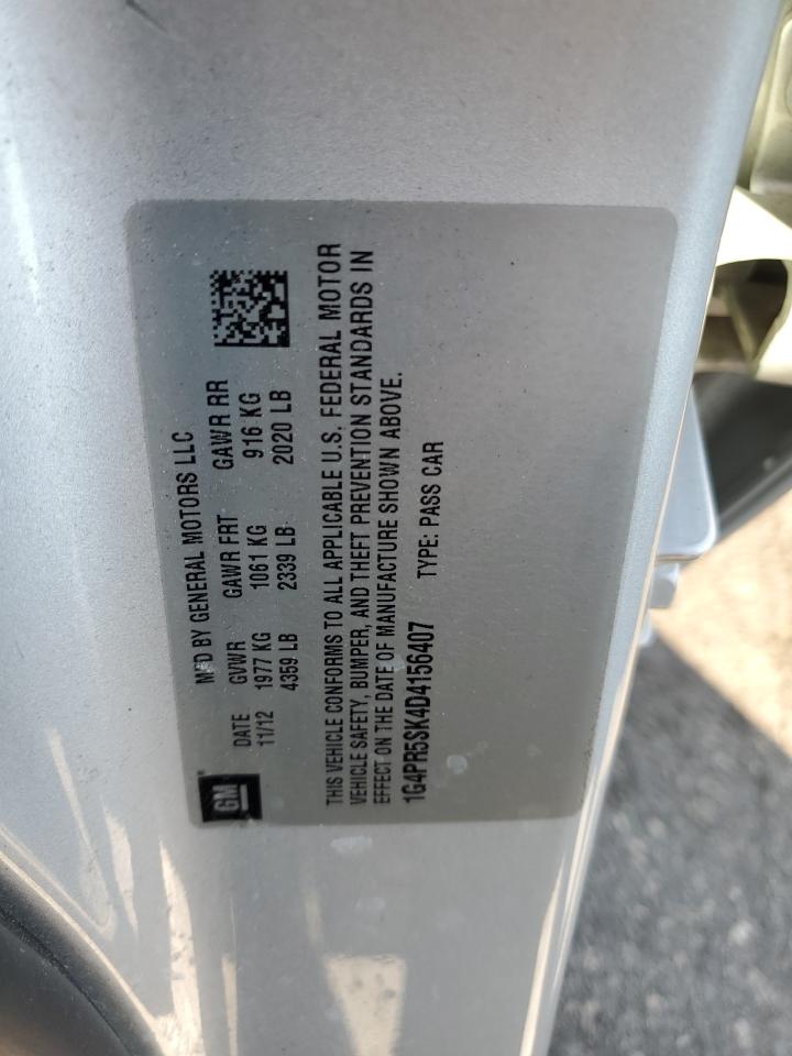 2013 Buick Verano VIN 1G4PR5SK4D4156407 Copart auction photo, rear end damage thumbnail 12