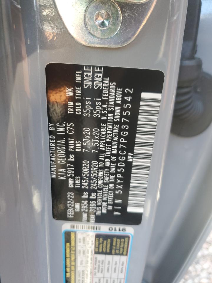 2023 KIA Telluride VIN 5XYP5DGC7PG375542 Copart auction photo, water/flood damage thumbnail 14