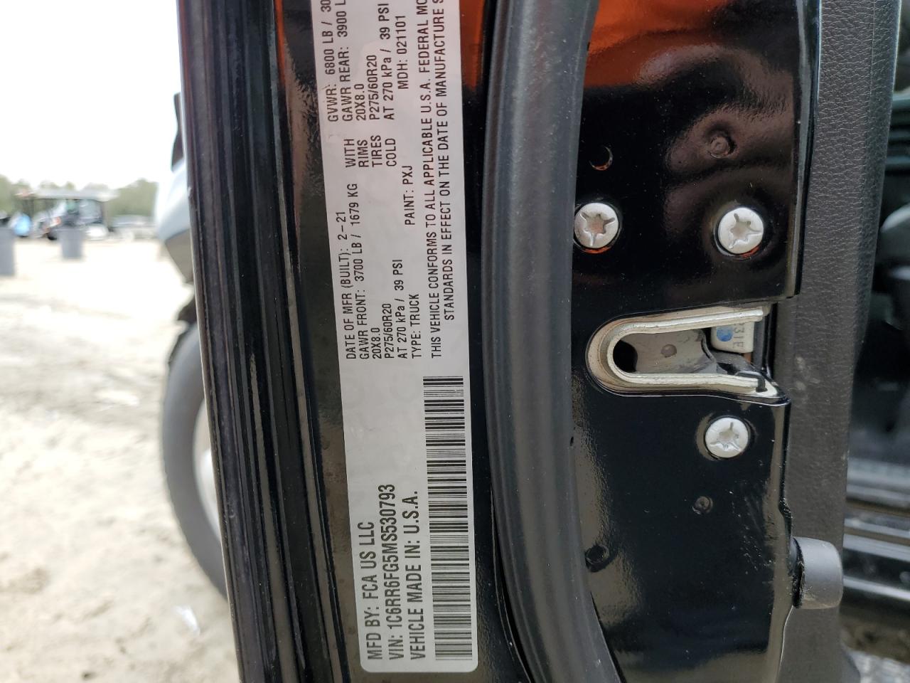 2021 RAM 1500 VIN 1C6RR6FG5MS530793 Copart auction photo, front end damage thumbnail 13
