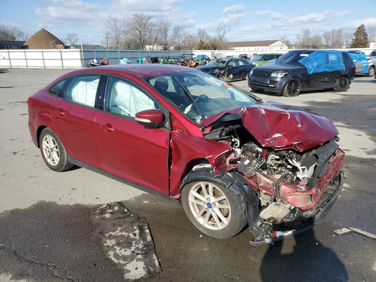 2017 Ford Focus VIN 1FADP3F2XHL305674 Copart auction photo, front end / side damage thumbnail 4