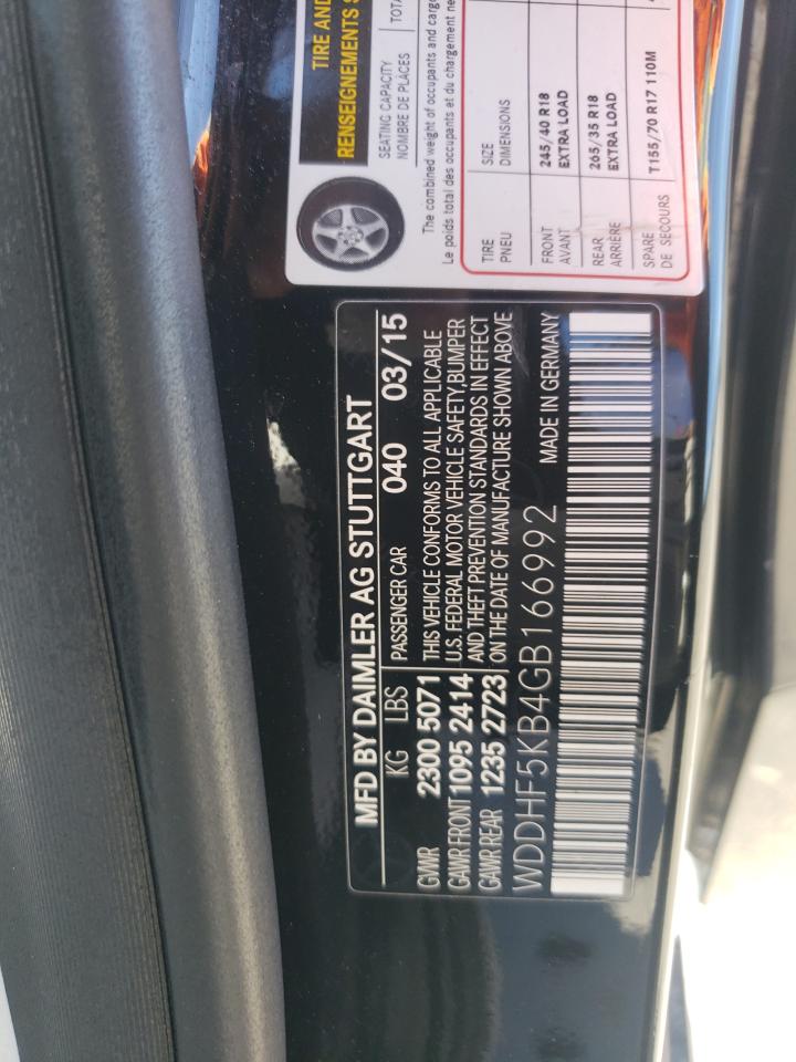 2016 Mercedes-Benz E-klasse VIN WDDHF5KB4GB166992 Copart auction photo, front end damage thumbnail 14