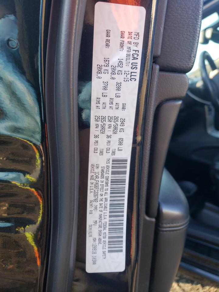 2015 Jeep Grand Cherokee VIN 1C4RJFAG6FC226702 Copart auction photo, front end damage thumbnail 13