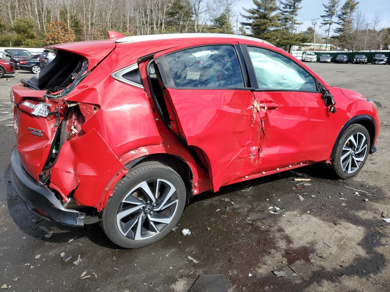 2019 Honda HR-V VIN 3CZRU6H14KG714282 Copart auction photo, side / rear end damage thumbnail 3