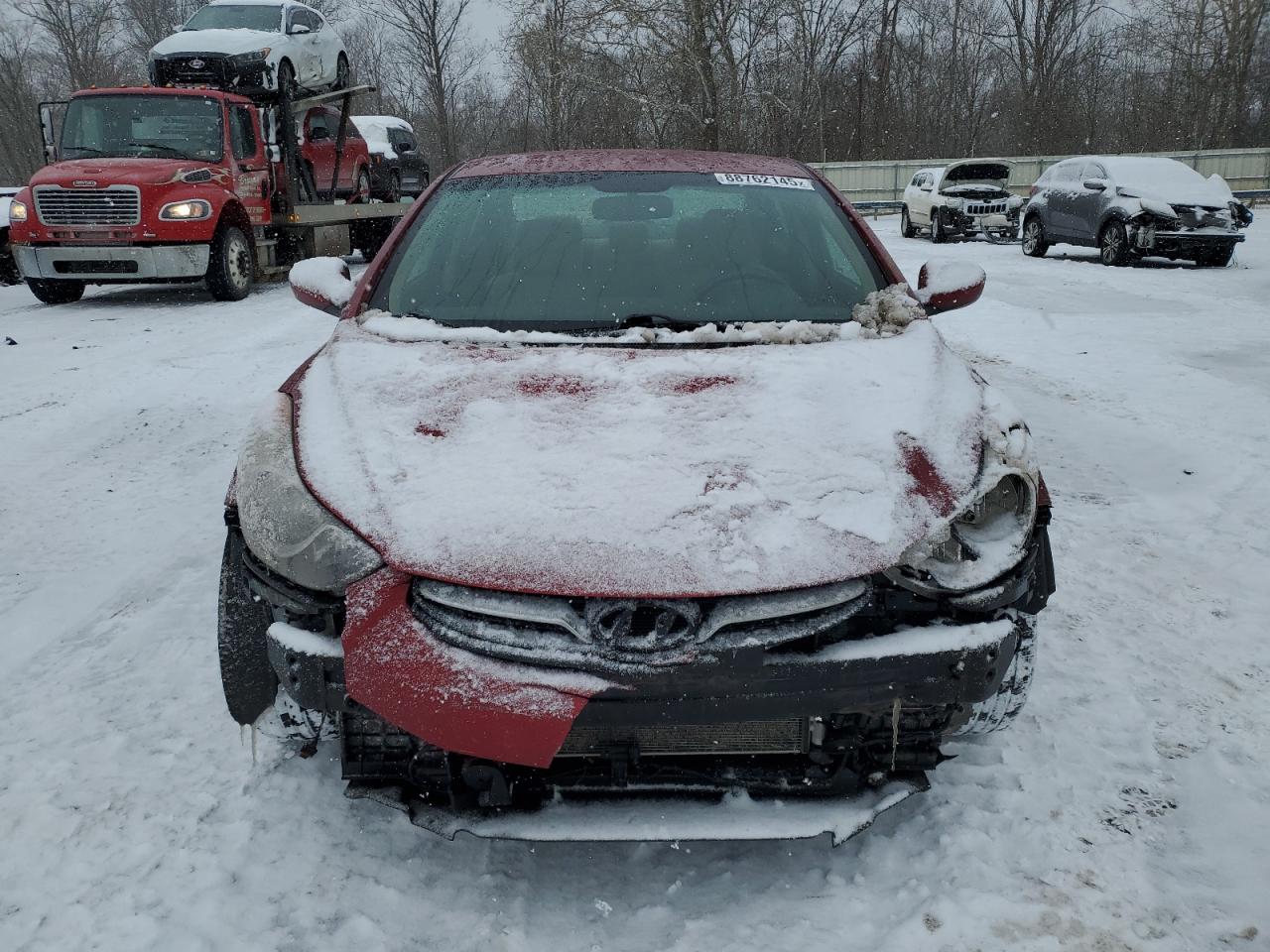 2012 Hyundai Elantra VIN KMHDH4AEXCU365760 Copart auction photo, front end damage thumbnail 5