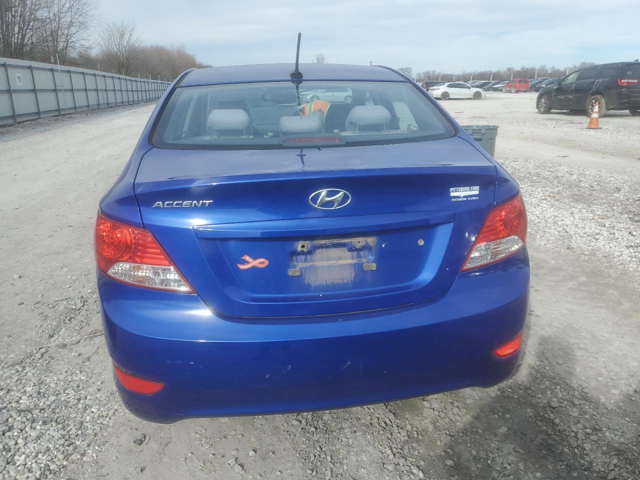 2014 Hyundai Accent VIN KMHCT4AE8EU674401 Copart auction photo, front end / side damage thumbnail 6