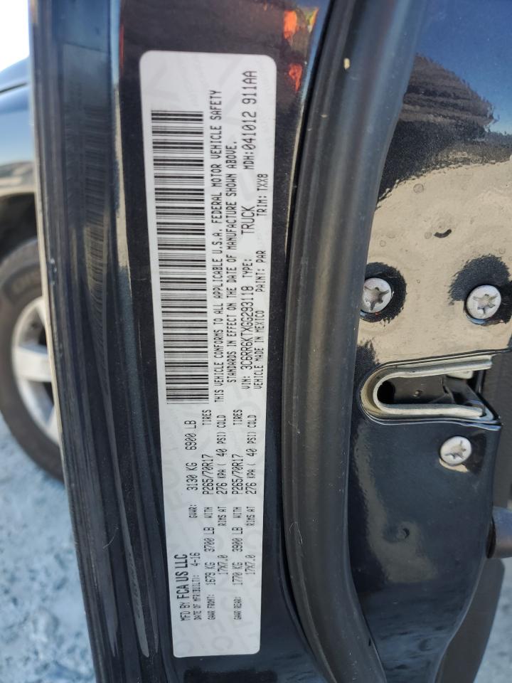 2016 RAM 1500 VIN 3C6RR6KTXGG293118 Copart auction photo, front end damage thumbnail 12
