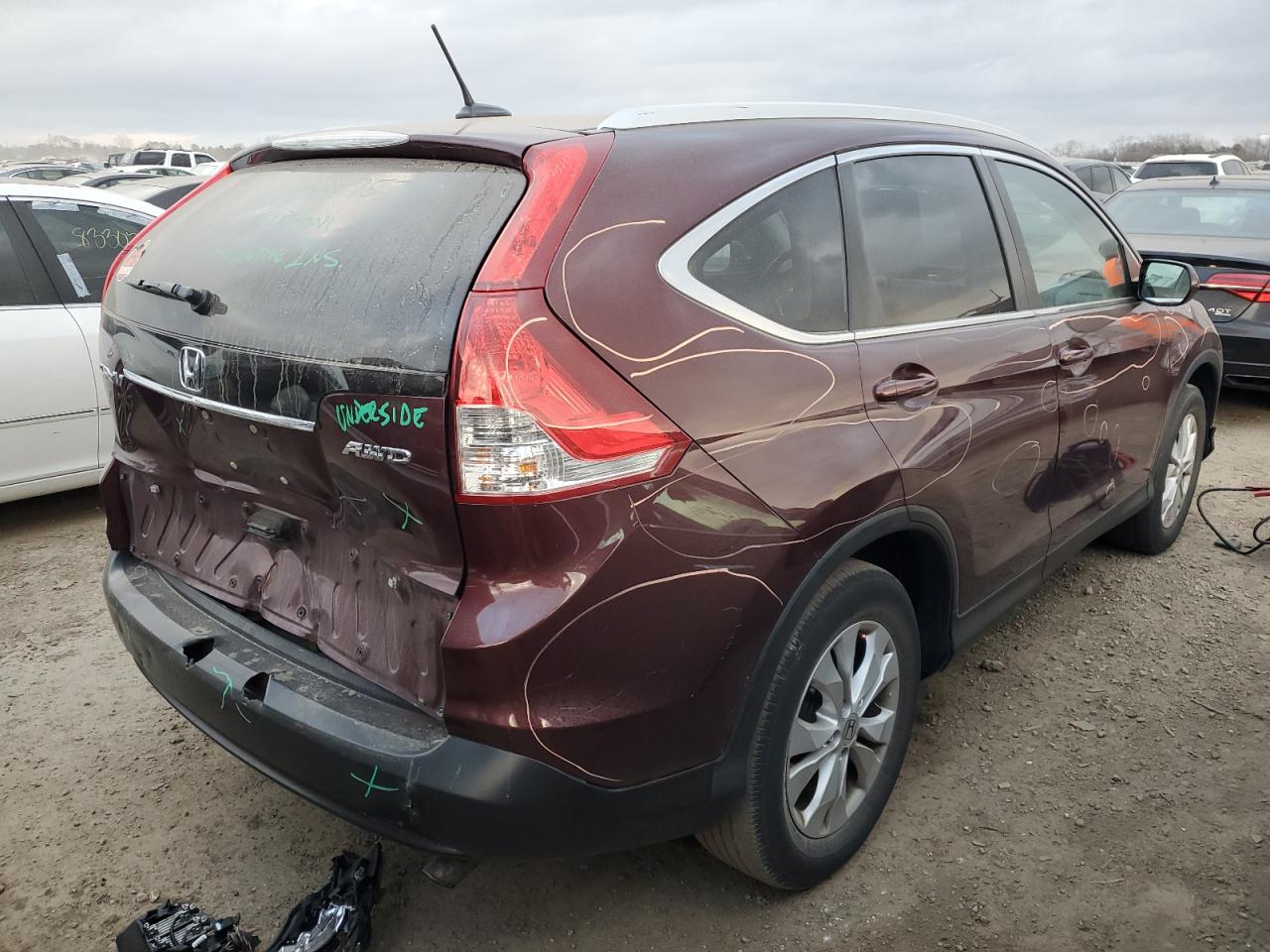 2014 Honda CR-V VIN 5J6RM4H72EL033070 Copart auction photo, rear end / front end damage thumbnail 3