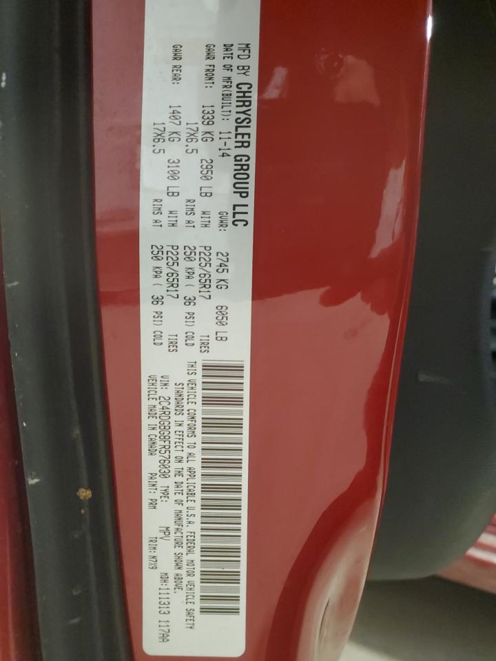 2015 Dodge Caravan VIN 2C4RDGBG8FR576030 Copart auction photo, front end / undercarriage damage thumbnail 13