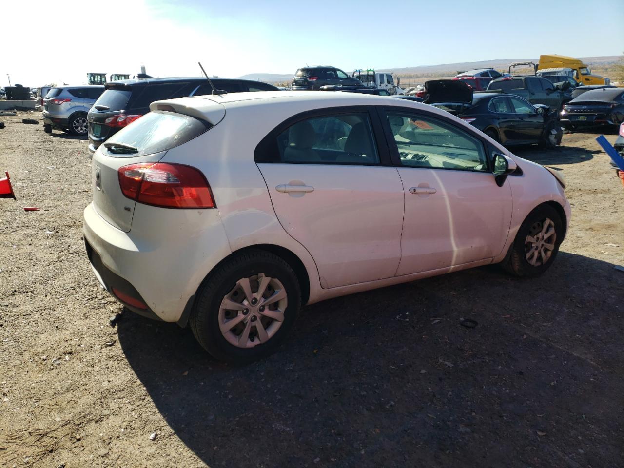 2013 KIA Rio VIN KNADM5A35D6235585 Copart auction photo, biohazard/chemical damage thumbnail 3