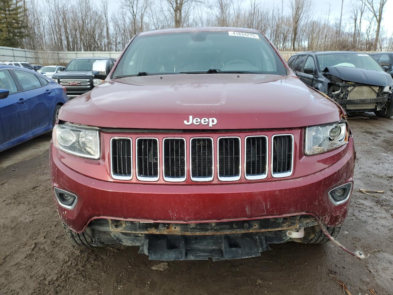 2014 Jeep Grand Cherokee VIN 1C4RJFBG4EC566170 Copart auction photo, front end / side damage thumbnail 5