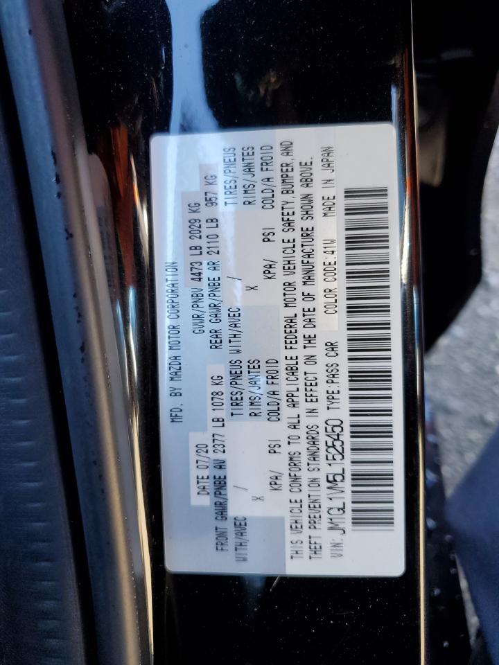 2020 Mazda 6 VIN JM1GL1VM5L1525450 Copart auction photo, rear end damage thumbnail 12
