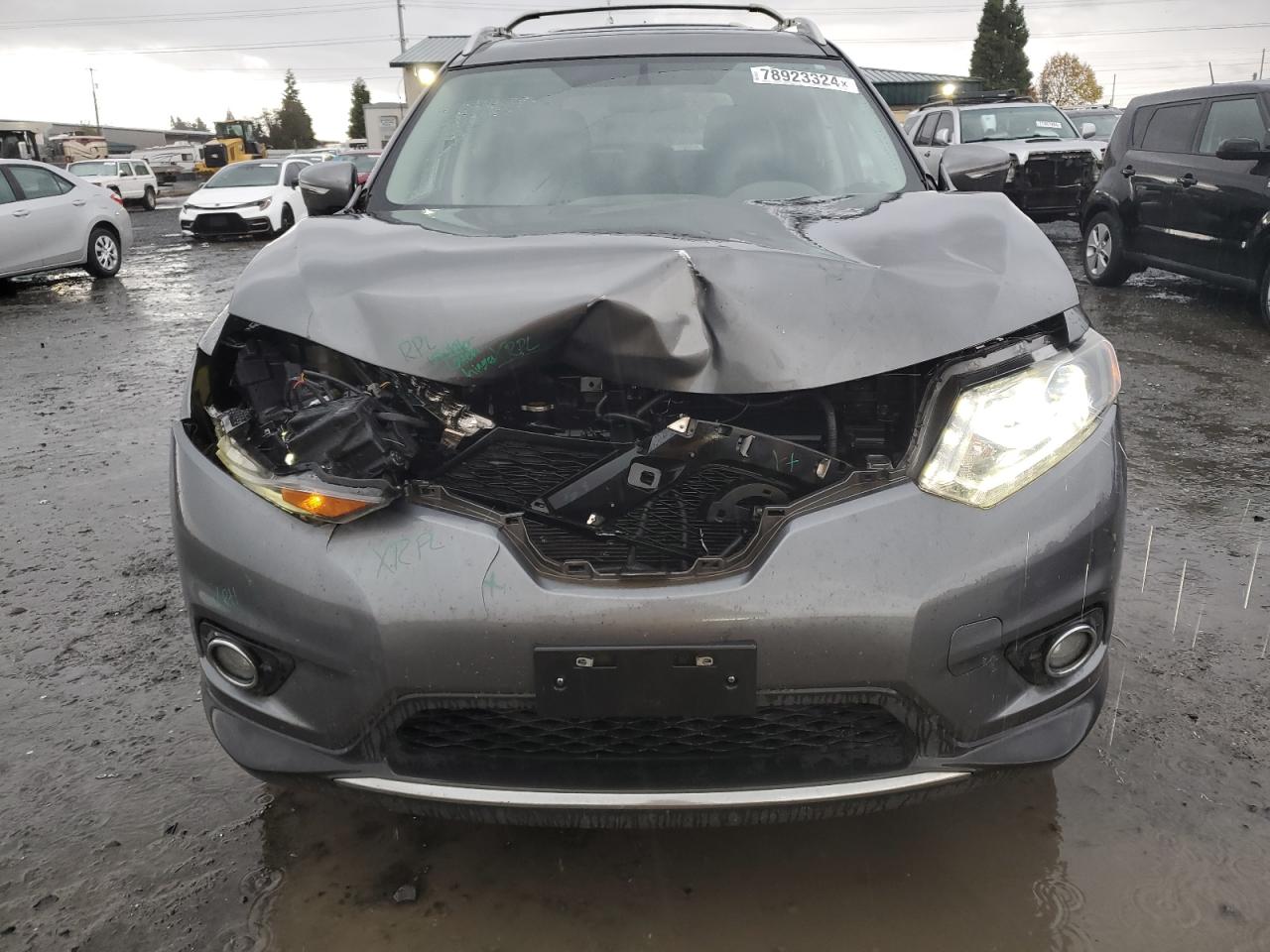 2014 Nissan Rogue VIN 5N1AT2MV2EC791694 Copart auction photo, frame damage / front end damage thumbnail 5
