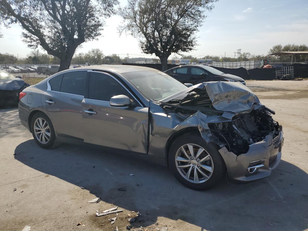 2016 Infiniti Q50 VIN JN1CV7AR1GM252284 Copart auction photo, front end / side damage thumbnail 4