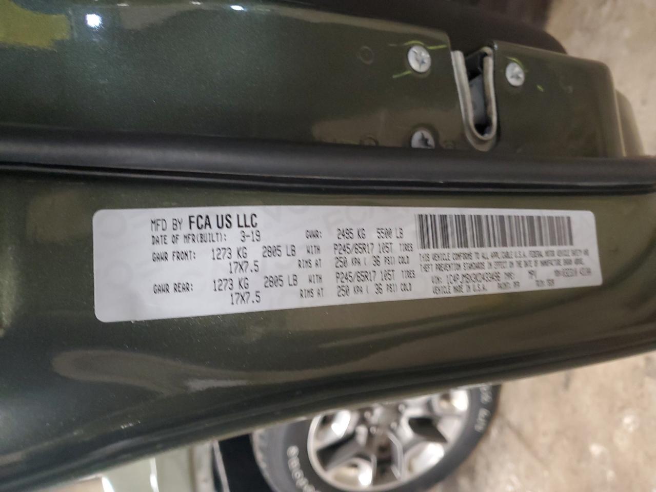 2019 Jeep Cherokee VIN 1C4PJMBX3KD433496 Copart auction photo, front end damage thumbnail 14