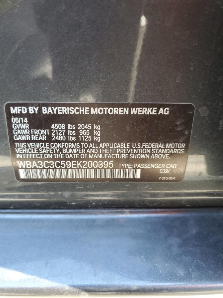2014 BMW 3er VIN WBA3C3C59EK200395 Copart auction photo, minor dent/scratches damage thumbnail 12