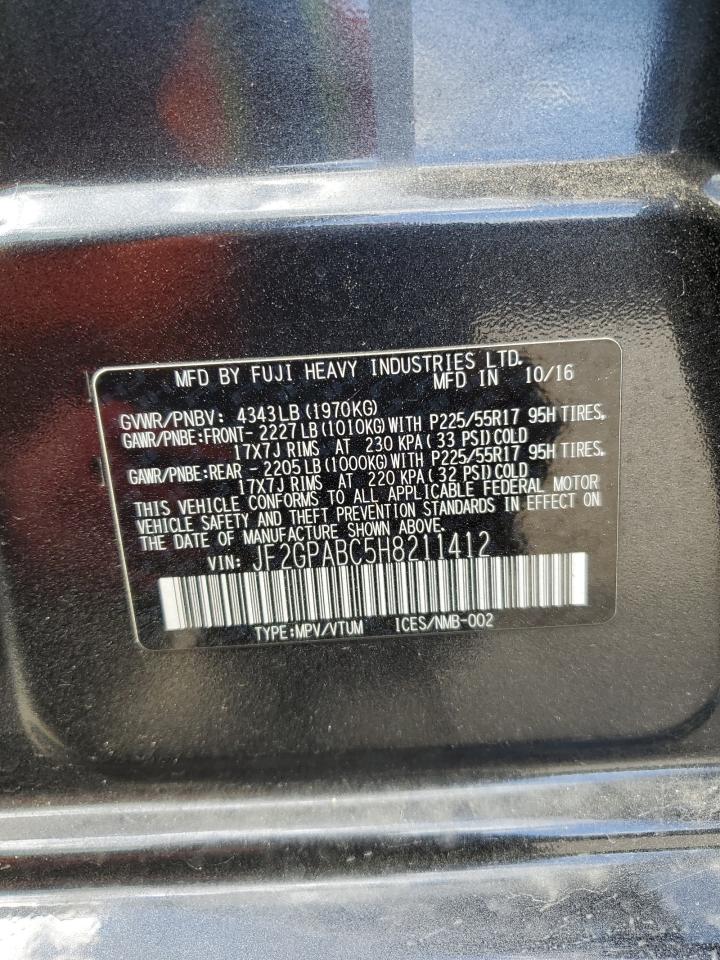 2017 Subaru XV VIN JF2GPABC5H8211412 Copart auction photo, side damage thumbnail 15