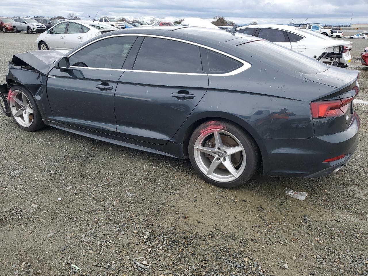 2018 Audi A5 VIN WAUDNCF51JA046873 Copart auction photo, front end / side damage thumbnail 2