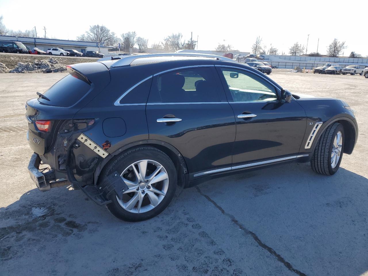 2014 Infiniti QX70 VIN JN8CS1MU7EM450274 Copart auction photo, rear end damage thumbnail 3