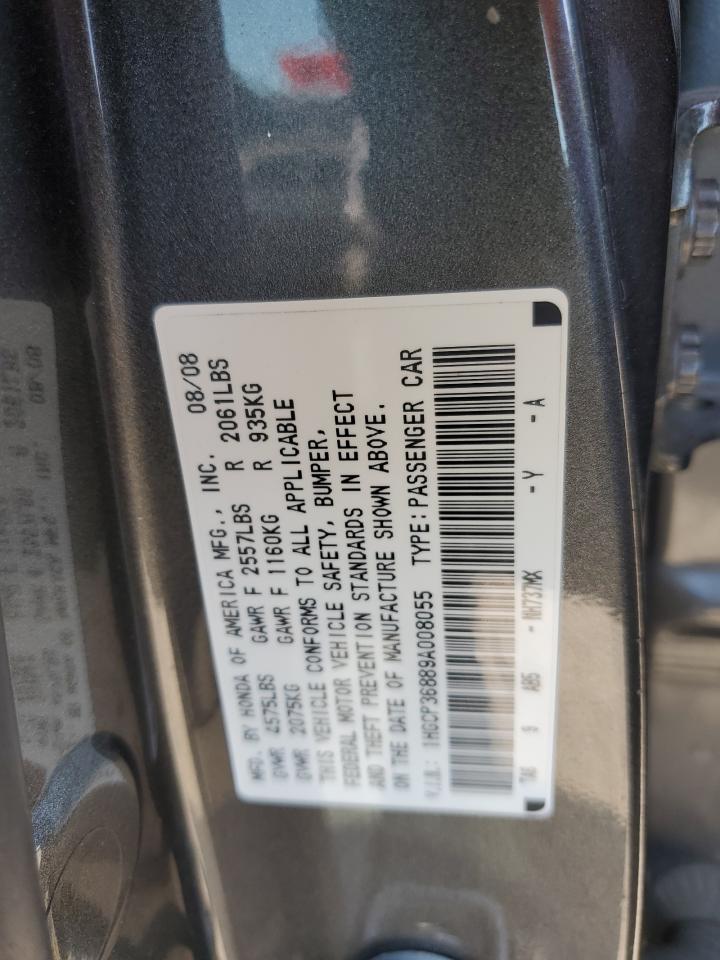 2009 Honda Accord VIN 1HGCP36889A008055 Copart auction photo, side / minor dent/scratches damage thumbnail 12