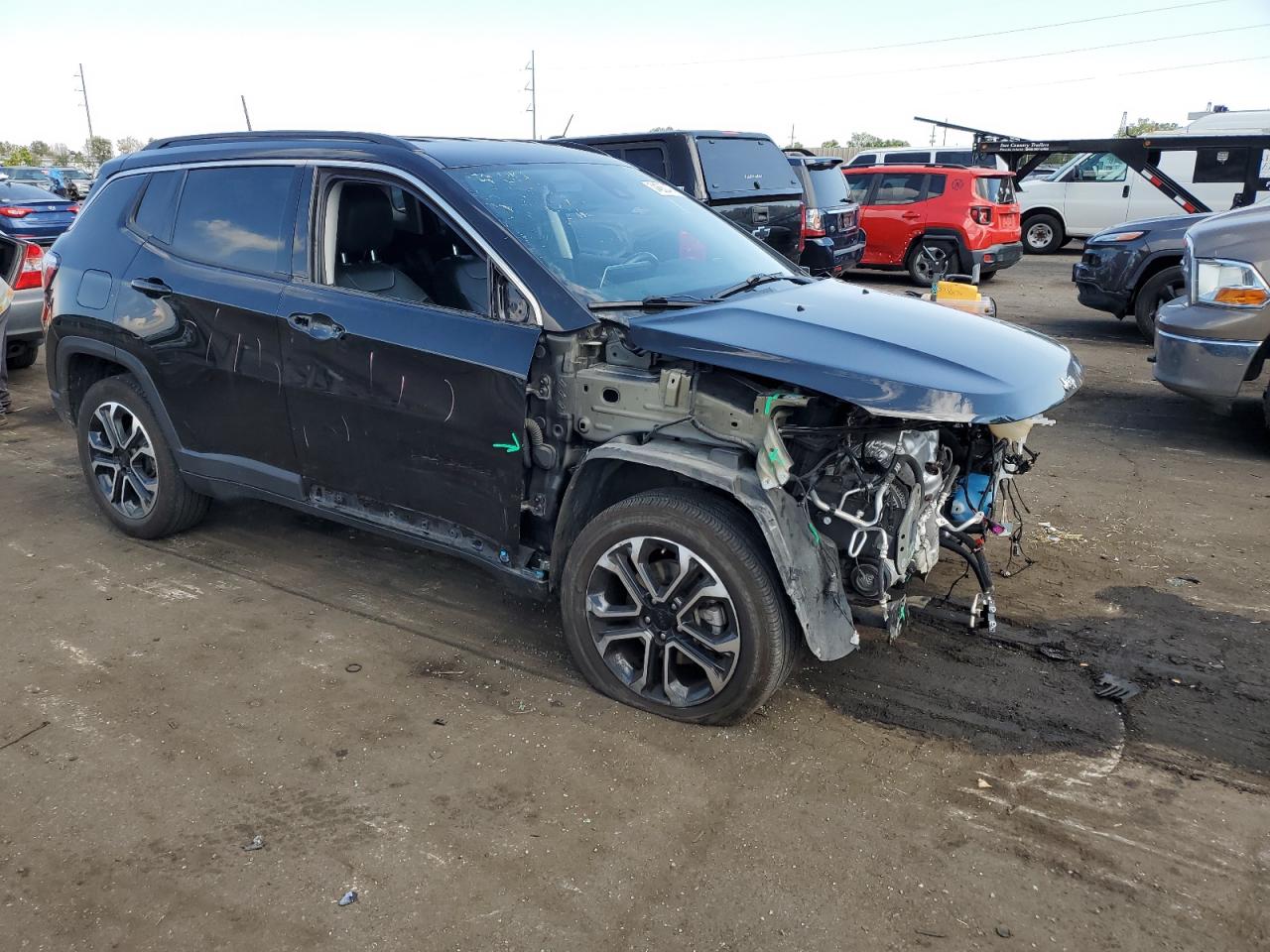 2022 Jeep Compass VIN 3C4NJDCB5NT205797 Copart auction photo, all over damage thumbnail 4