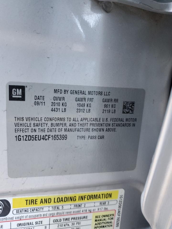 2012 Chevrolet Malibu VIN 1G1ZD5EU4CF165399 Copart auction photo, rear end / front end damage thumbnail 13