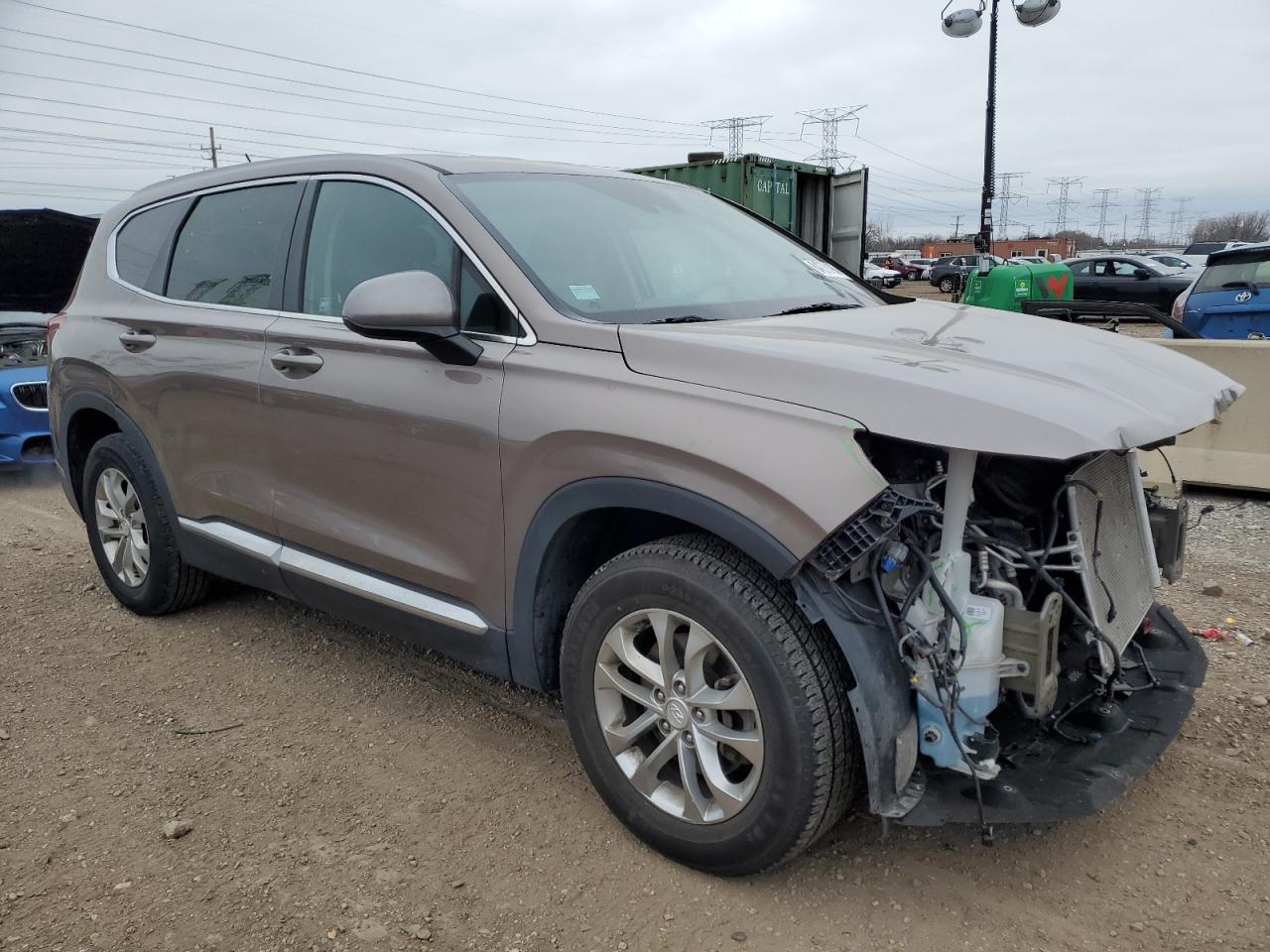 2020 Hyundai Santa Fe VIN 5NMS2CAD9LH163773 Copart auction photo, front end / side damage thumbnail 4