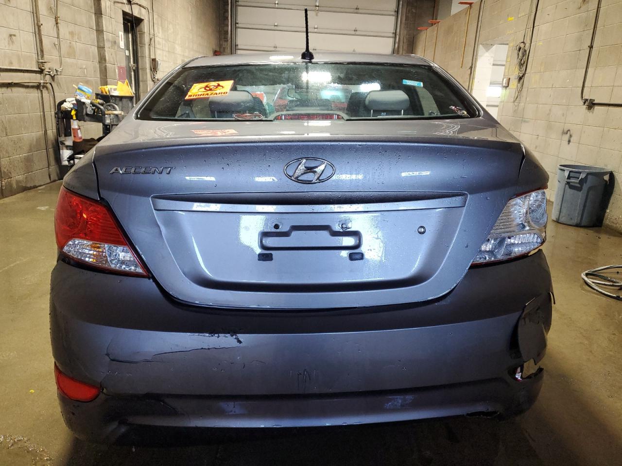 2014 Hyundai Accent VIN KMHCT4AE0EU764495 Copart auction photo, vandalism / all over damage thumbnail 6