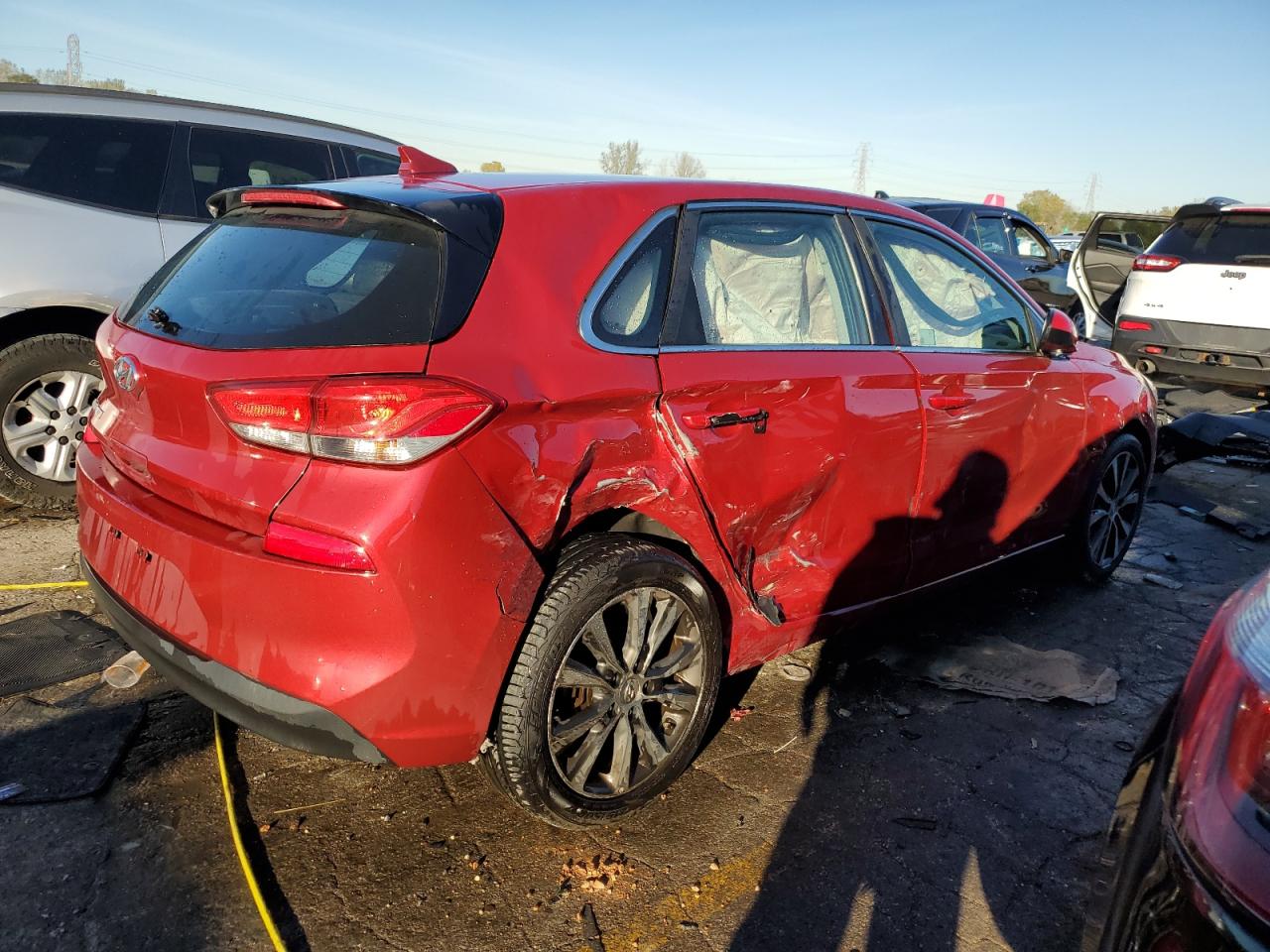 2018 Hyundai Elantra VIN KMHH35LE5JU060991 Copart auction photo, side damage thumbnail 3