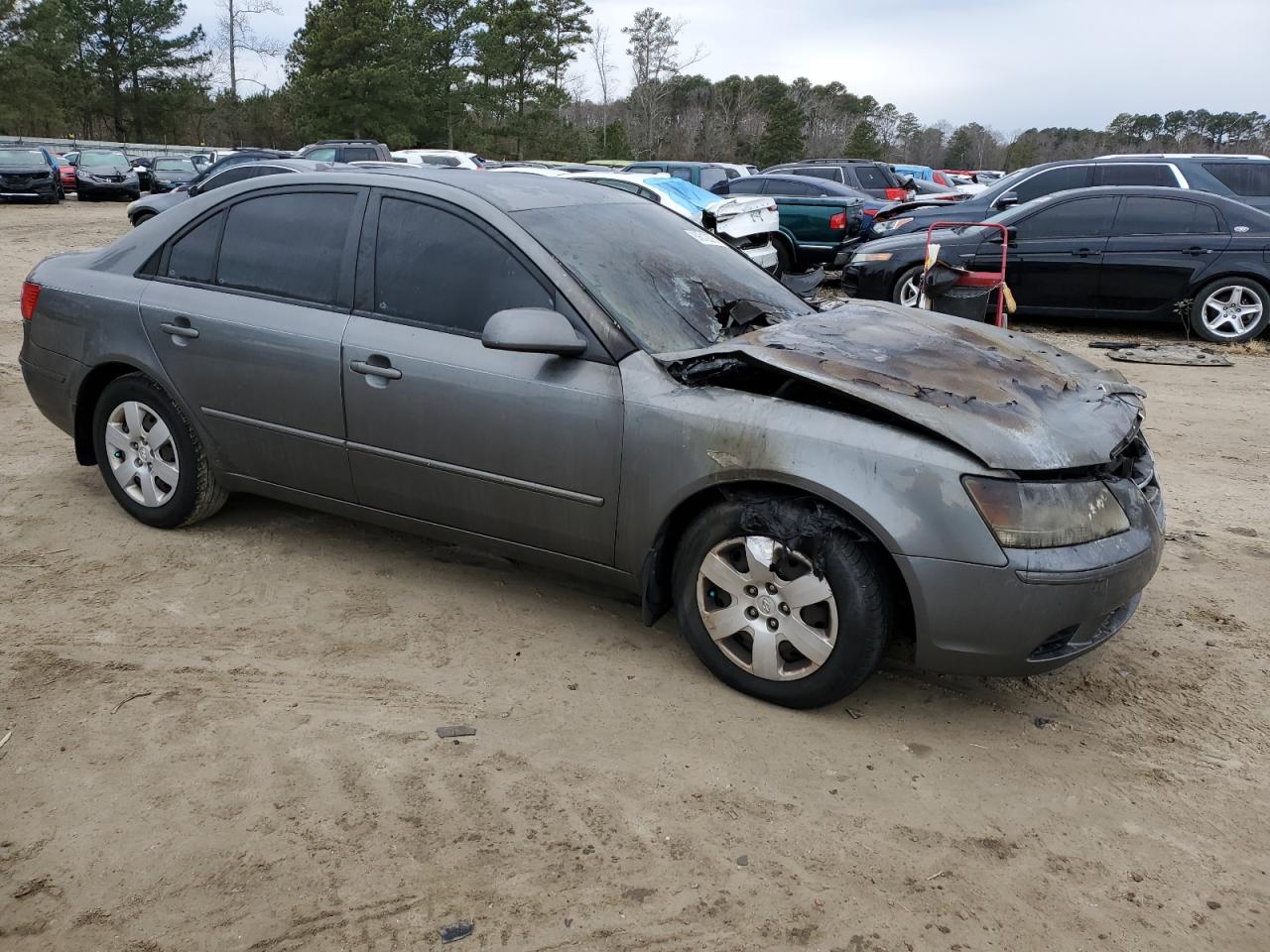 2009 Hyundai Sonata VIN 5NPET46CX9H560923 Copart auction photo, burn damage thumbnail 4