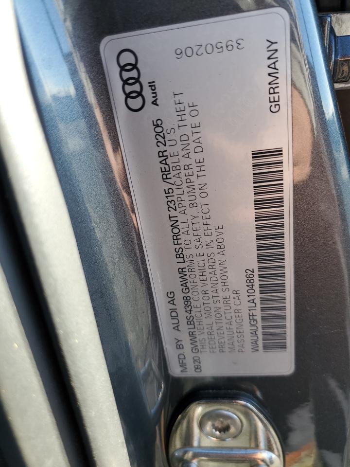 2020 Audi A3 VIN WAUAUGFF1LA104862 Copart auction photo, rear end / side damage thumbnail 14