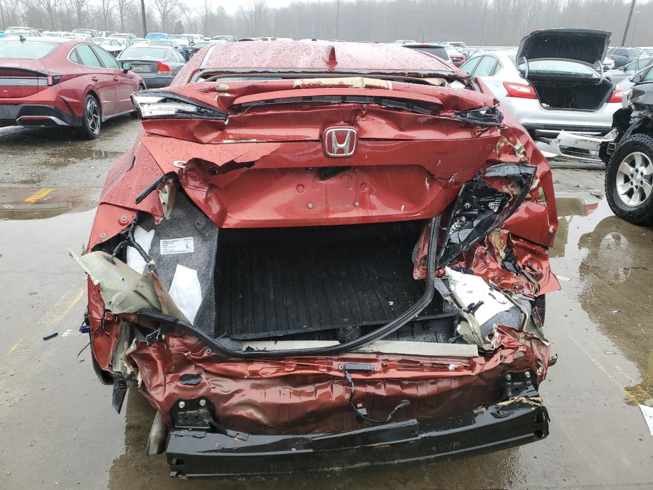 2019 Honda Civic VIN 19XFC1F31KE003072 Copart auction photo, rear end damage thumbnail 6