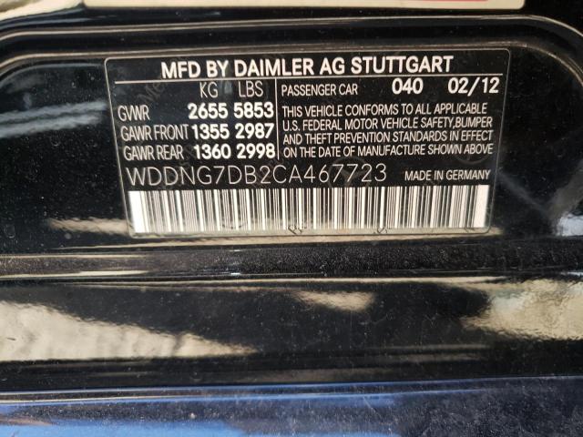 2012 Mercedes-Benz S-klasse VIN WDDNG7DB2CA467723 Copart auction photo, hail damage thumbnail 12