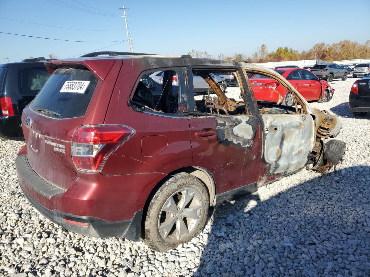 2015 Subaru Forester VIN JF2SJAHC1FH451699 Copart auction photo, burn damage thumbnail 3